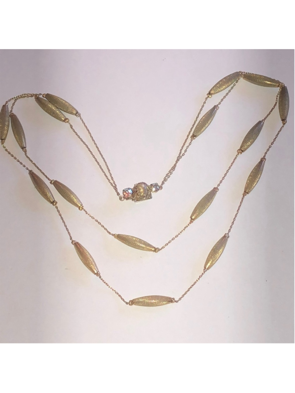 Vendome Elegant Vintage Gold Tone Double Strand Beaded Boho Necklace